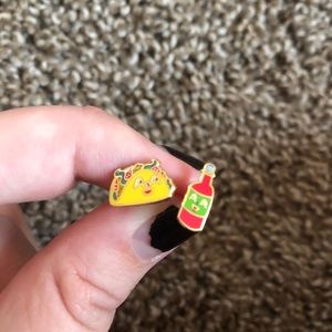 Taco and hot sauce earrings
